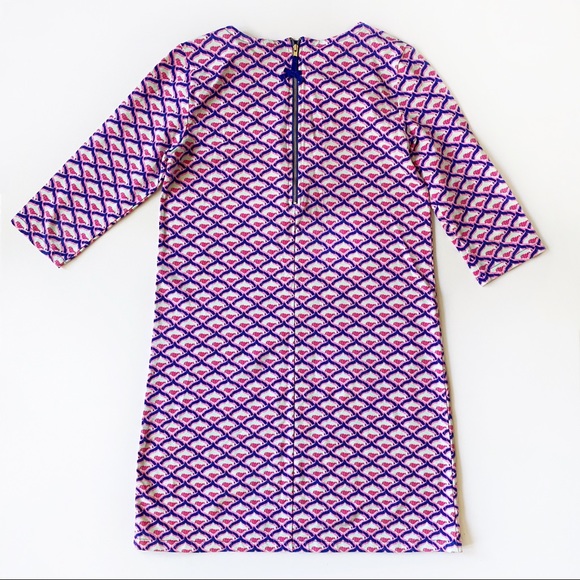 Vineyard Vines Kids Patterned Shift Dress Girls Preppy Long Sleeve Knee Length - Picture 3 of 5